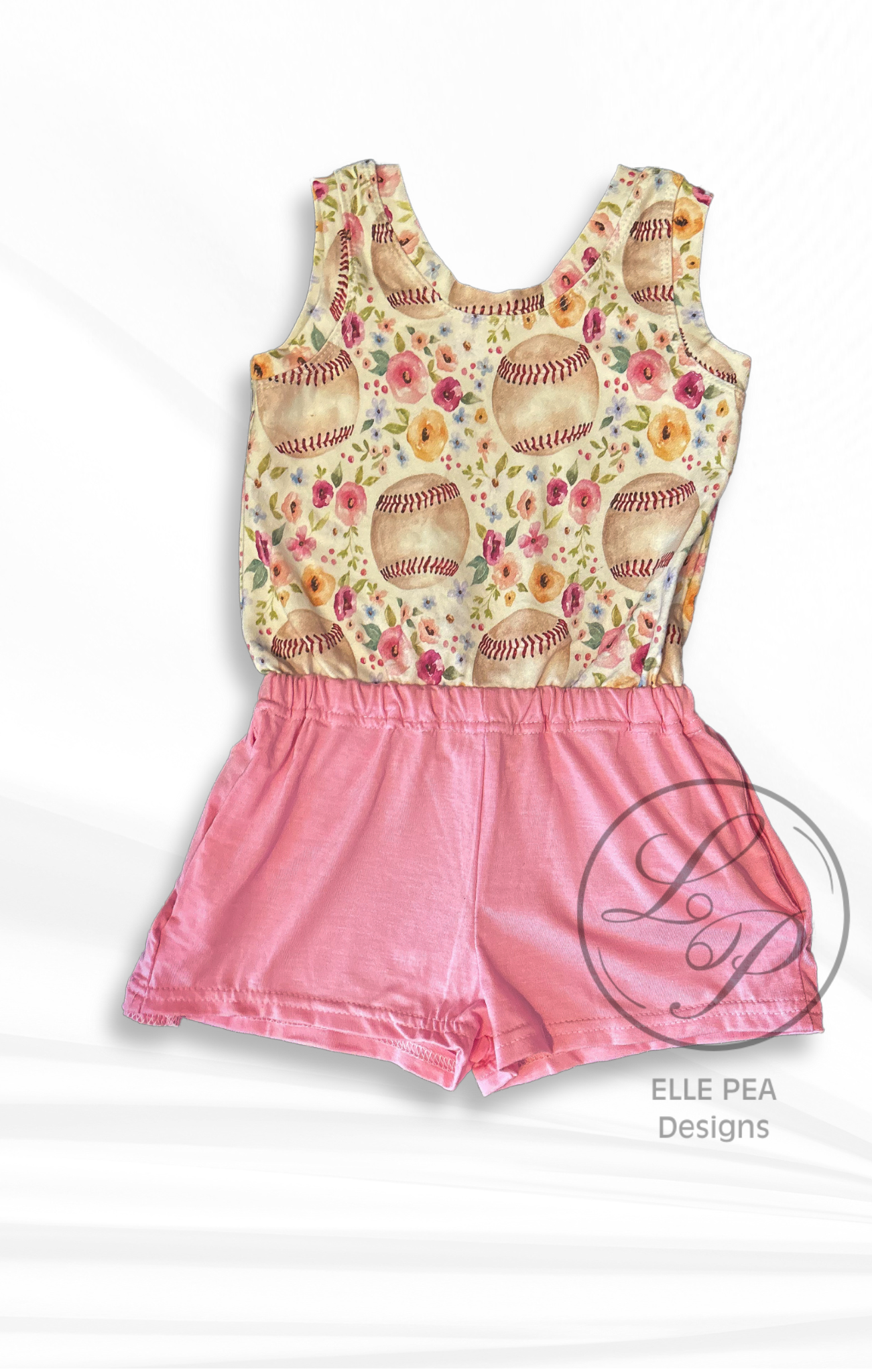 Jersey Romper - Baseball Pink Shorts (2T)