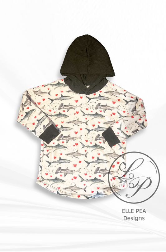 Shark Hooded Tee - 4T