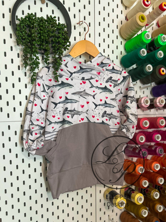 Grow With Me Hoodie - Shark (6Y-9Y)