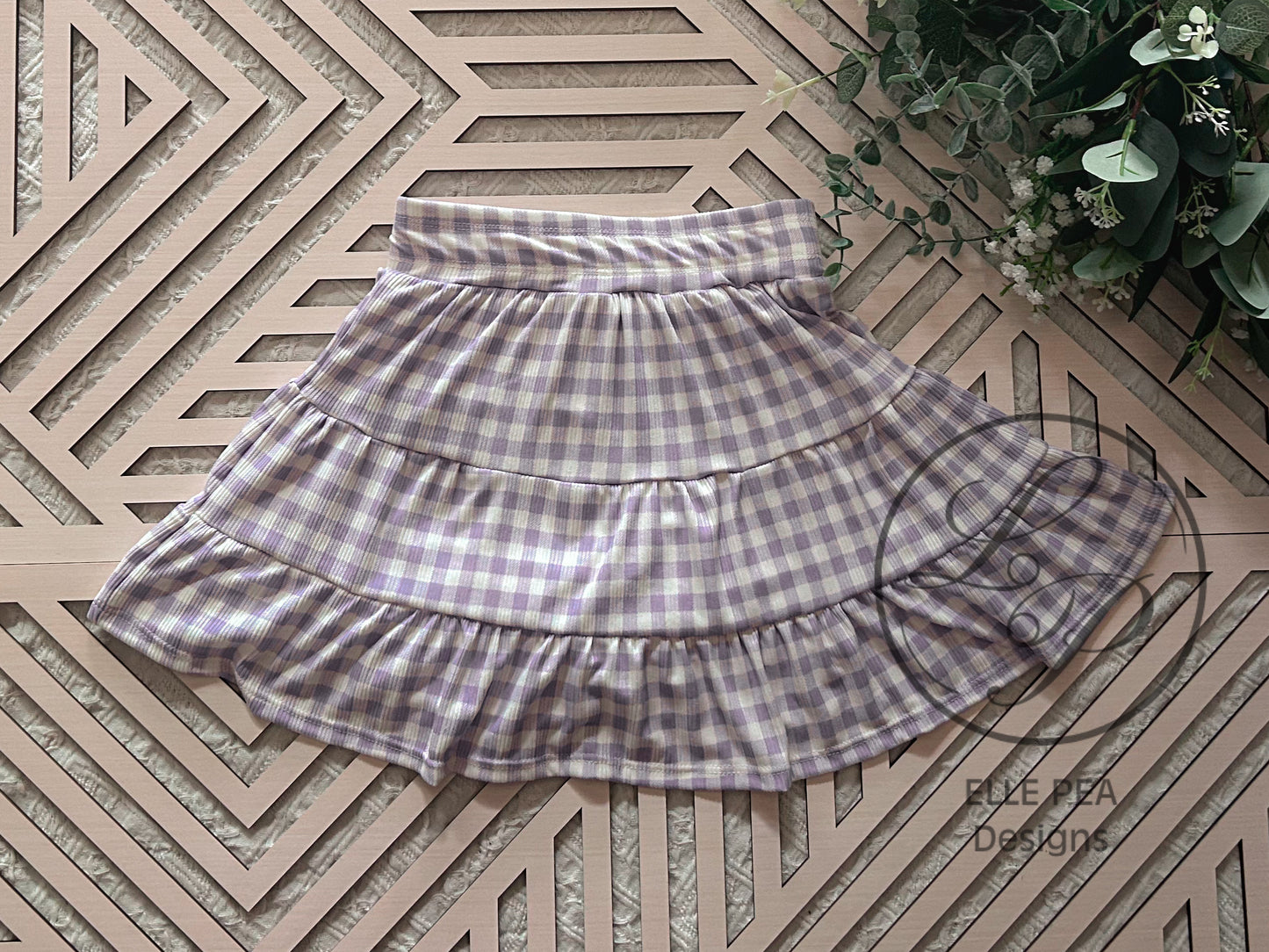 Tessa Tiered Skort Gingham (Youth) Made To Order
