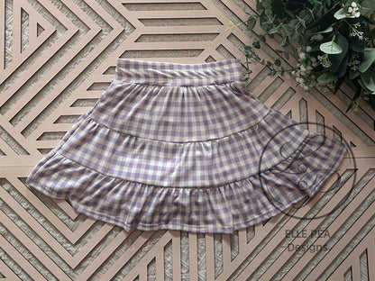 Tessa Tiered Skort Gingham (Youth) Made To Order
