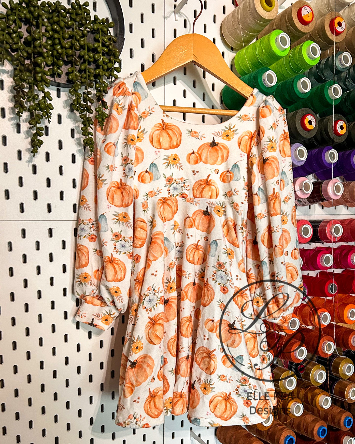 Petal Dress with a Twirl Skirt Pumpkin Floral (Youth) Made To Order