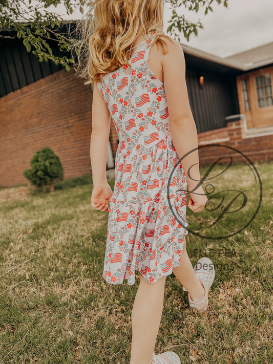 Rosette Sleeveless Dress (Youth) Fourth Of July Pre-order