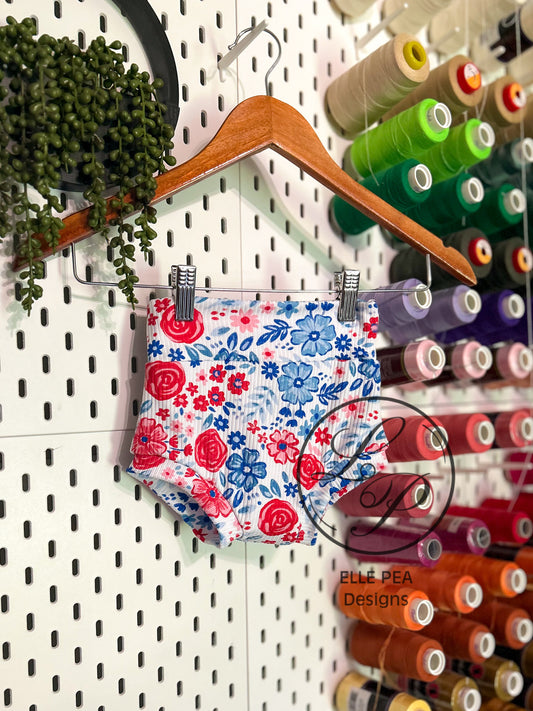 Bummies Red and Blue Floral (Youth) Made To Order