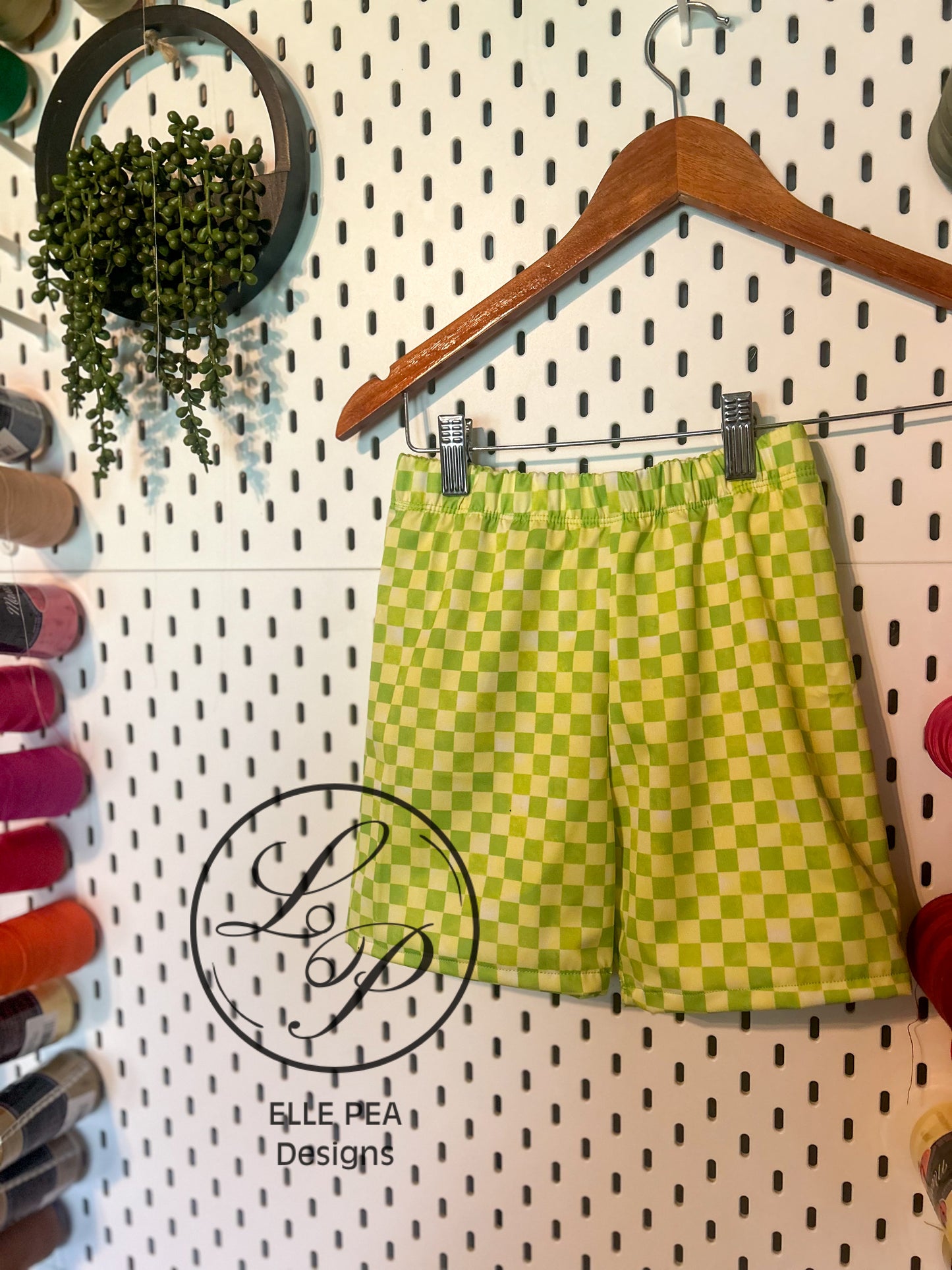 Reef Surf Shorts Lime Green Checks (Youth) Made To Order (Copy)