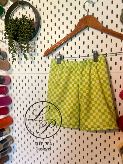 Reef Surf Shorts Lime Green Checks (Youth) Made To Order (Copy)