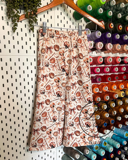 Knox Raglan Crop and Daphne Wide Leg Pants Lace Baseball (Youth) Ready To Ship