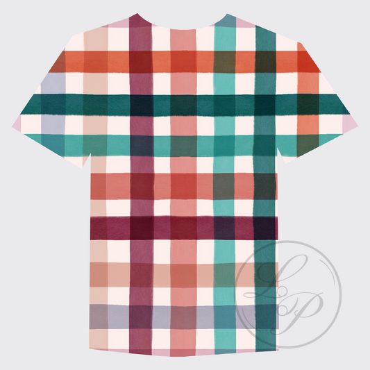Abstract Watercolor Coordinate Plaid Green