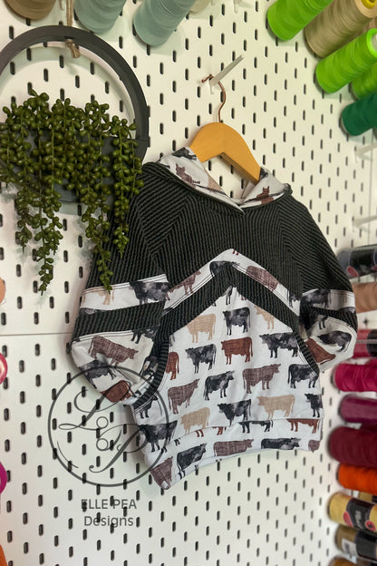 Falcon Hoodie - (Youth) Charcoal Black and Cattle