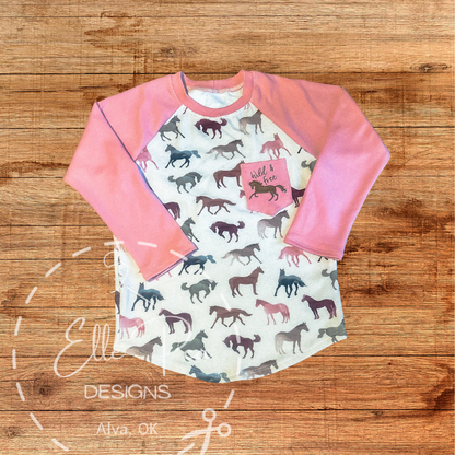 OOAK Sand Lot Tee Horses and leggings - 4T