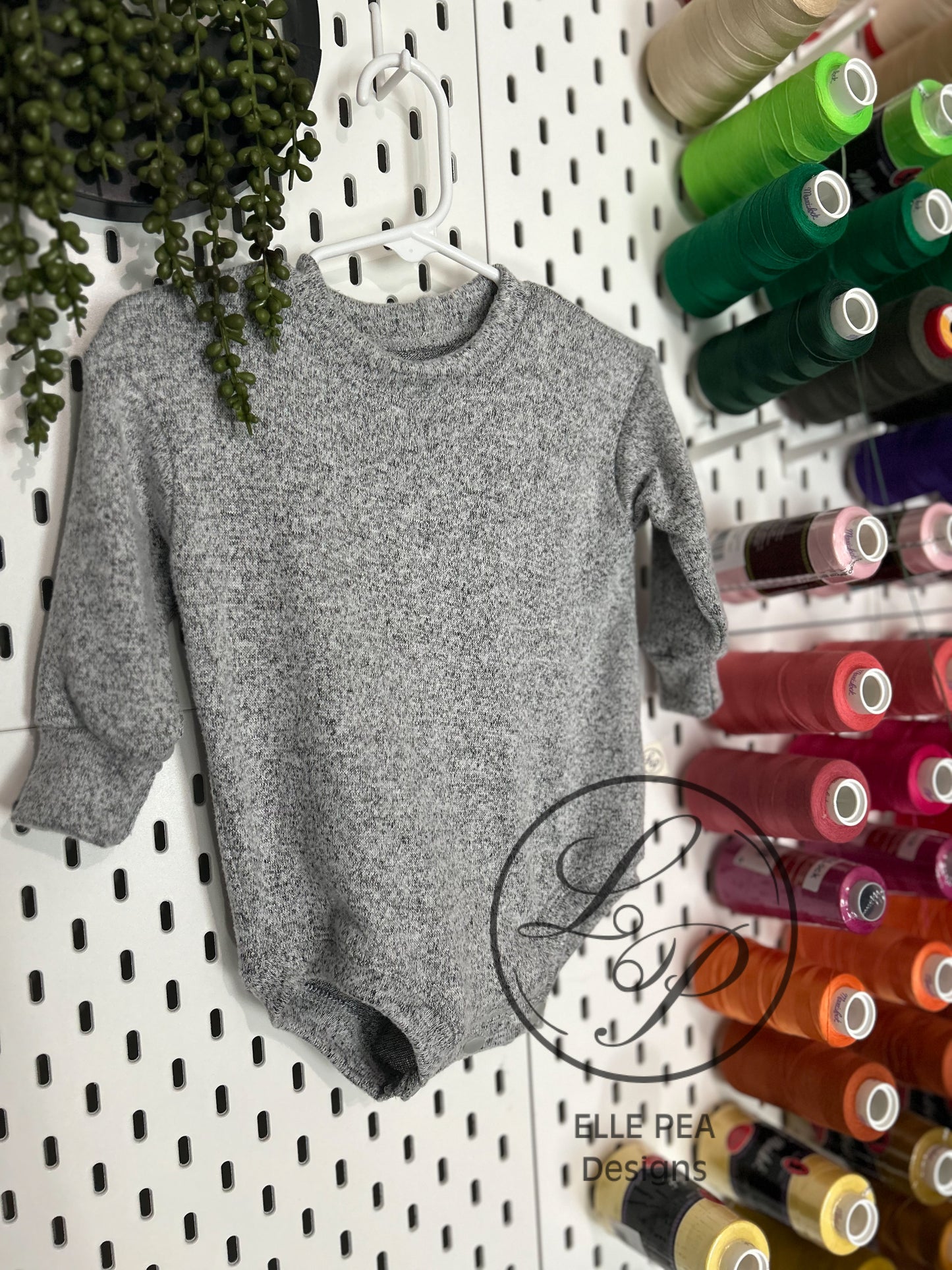 Relaxed Fit Bodysuit Grey Hacci Sweater Knit (Youth)