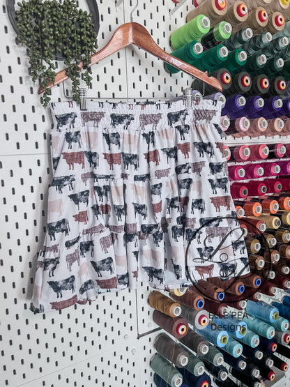 Tiered Skort Cows (Adult) Made To Order