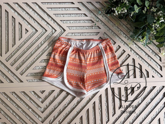 Alba Shorts Orange Retro Stripes (Adult) Made To Order