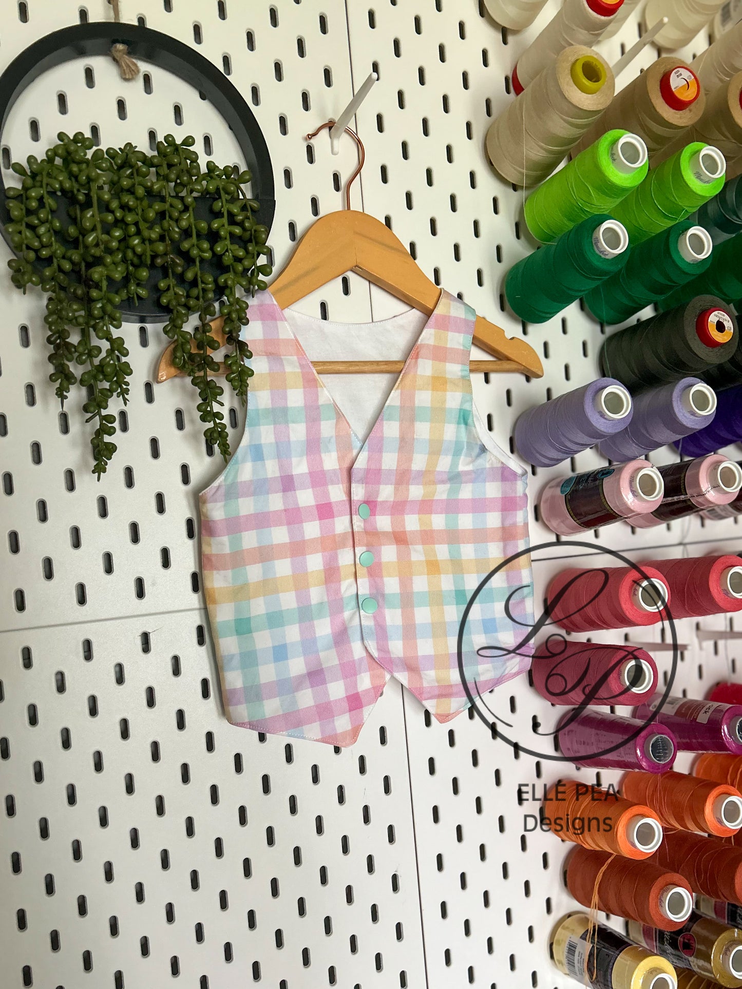 Benton Vest Bright Plaid (Youth) Made To Order