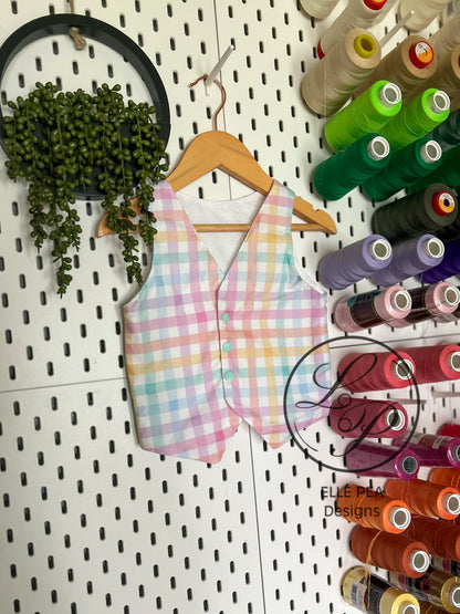 Benton Vest Bright Plaid (Youth) Made To Order