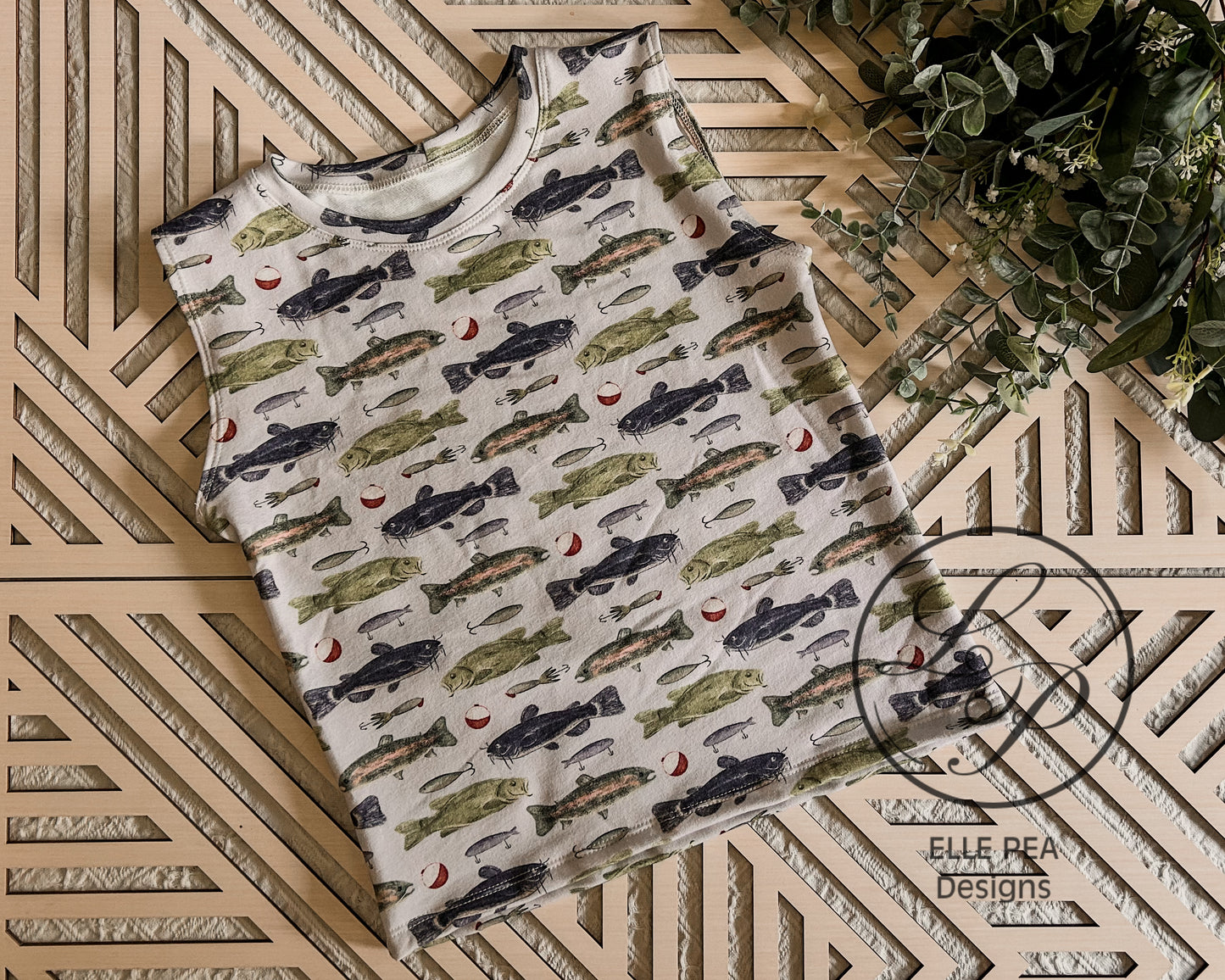 Sporty Tank and Play Shorts in Fish (Youth) Made To Order