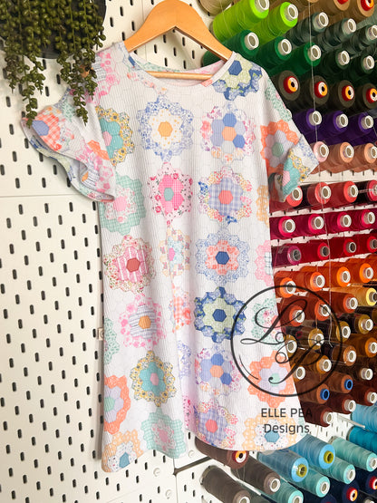 Dakota Dolman Dress Garden Quilt (Youth) Made to Order