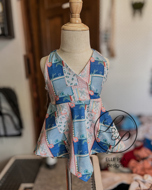 Levity Top in Spring Floral Patchwork (Youth) Made To Order