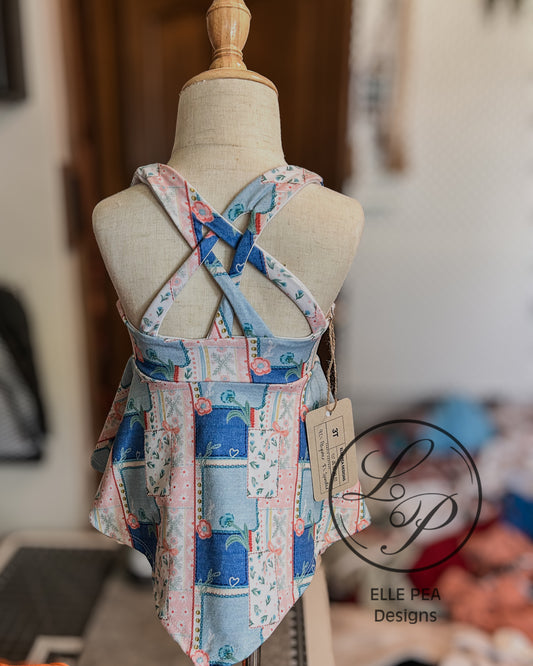 Levity Top in Spring Floral Patchwork (Youth) Made To Order