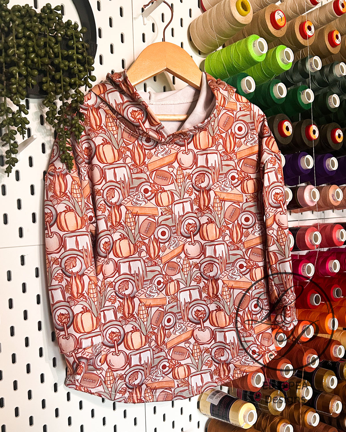 Hooded Tee Fall Tractors (Youth) Ready To Ship