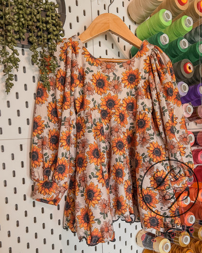 Petal Twirl Dress in Neutral Sunflowers (Youth) Bargain Bin