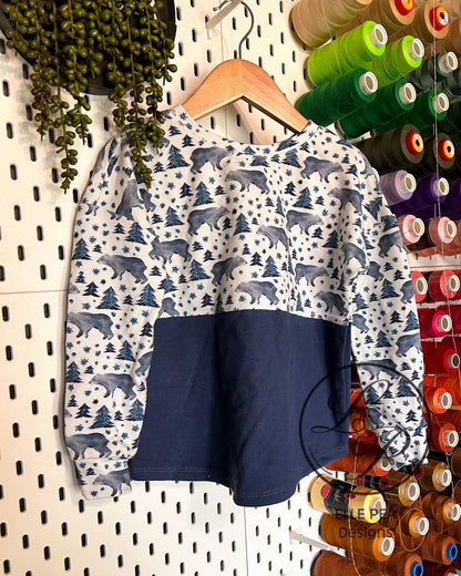 Slate Sweater Polar Bears (Youth)  Ready To Ship