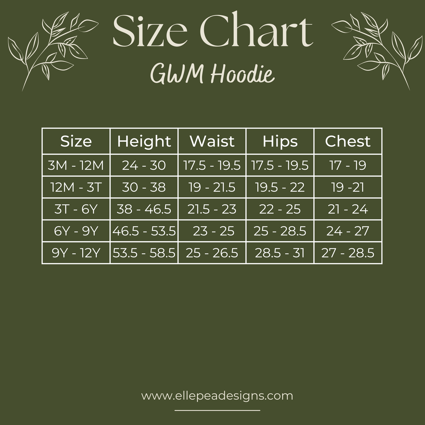 Floral Grow With Me Hoodie - 12M - 3T
